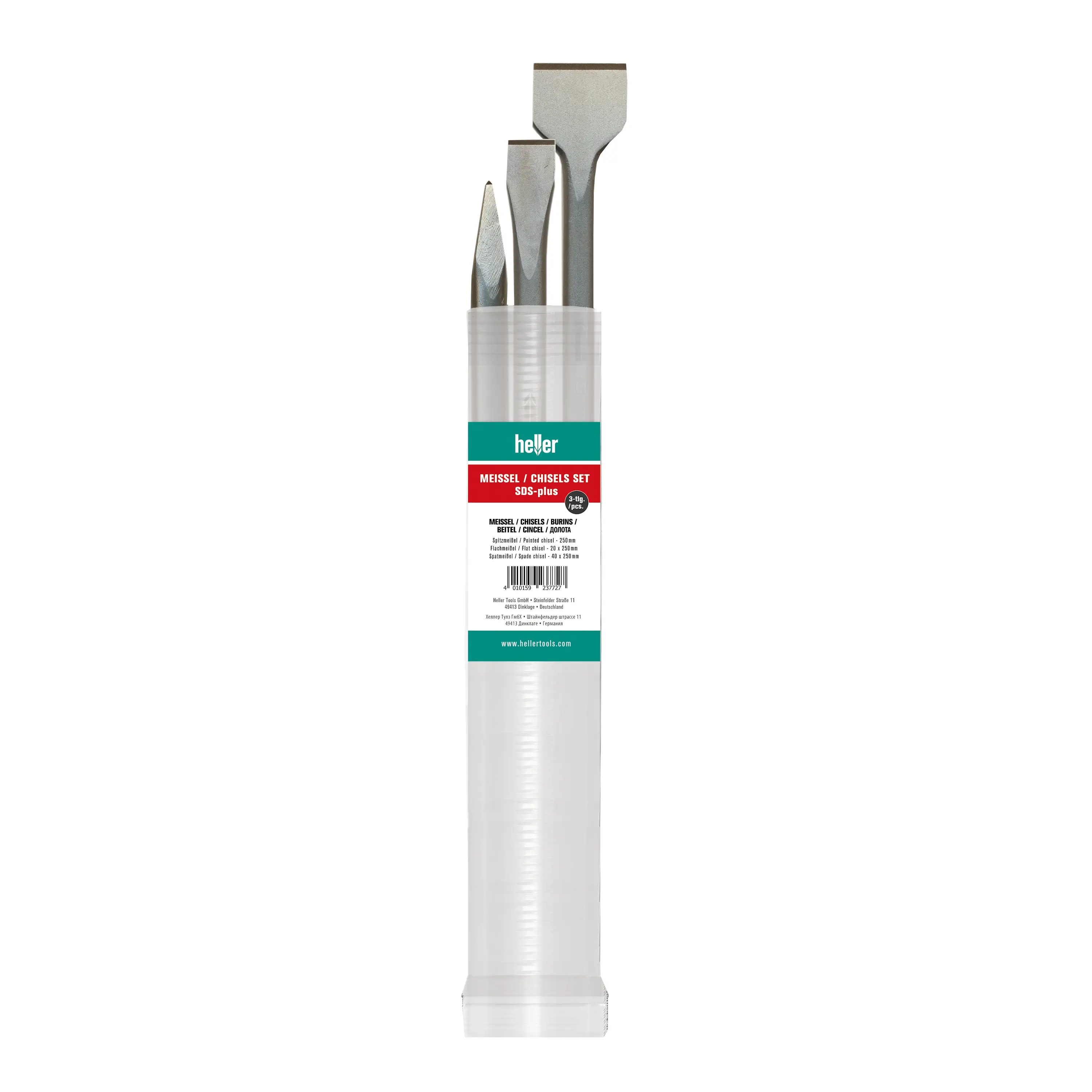 HELLER Spitzmeißel Flachmeißel Spatmeißel SDS-Plus Satz 3-tlg.