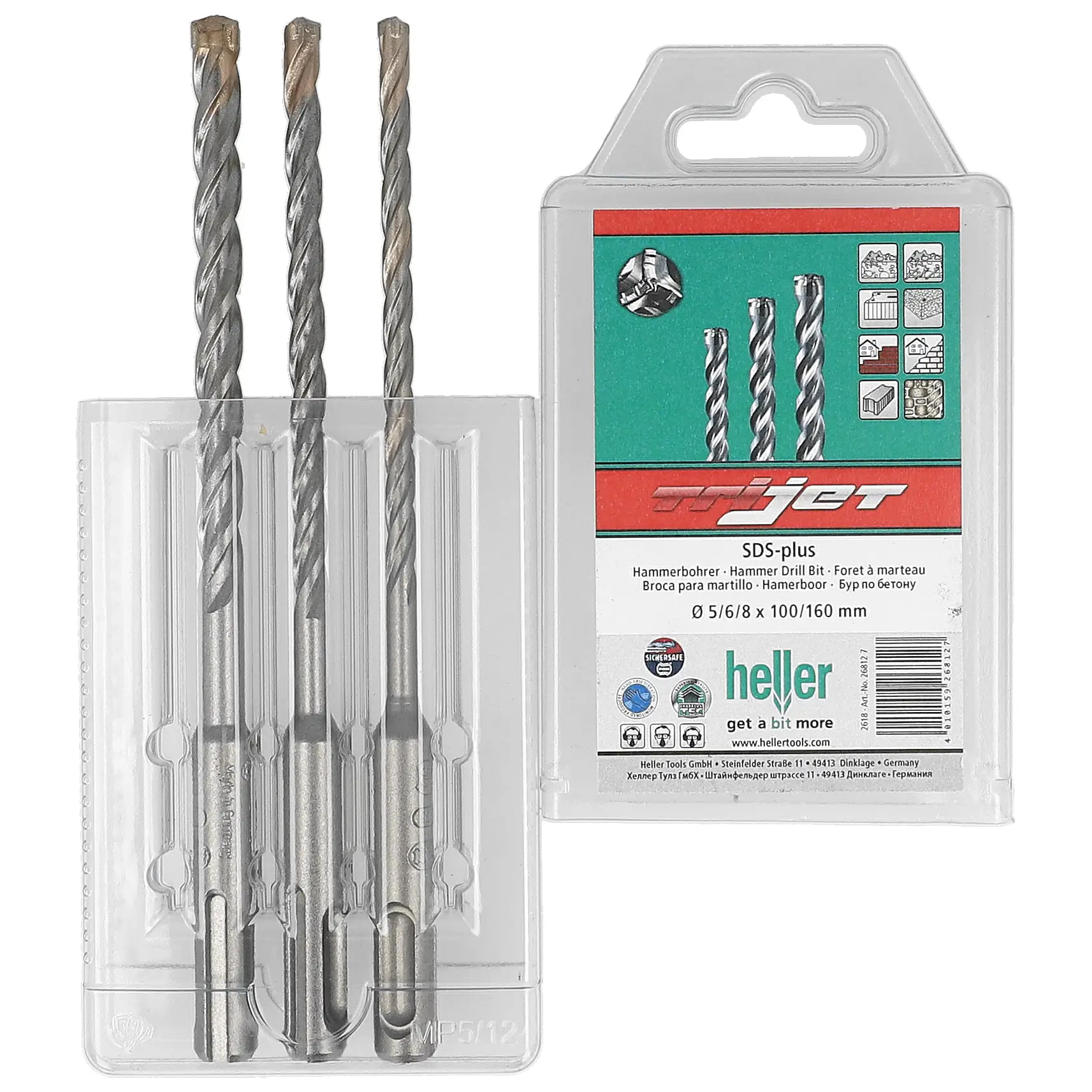 HELLER Hammerbohrer Trijet SDS-Plus Set 3-tlg.
