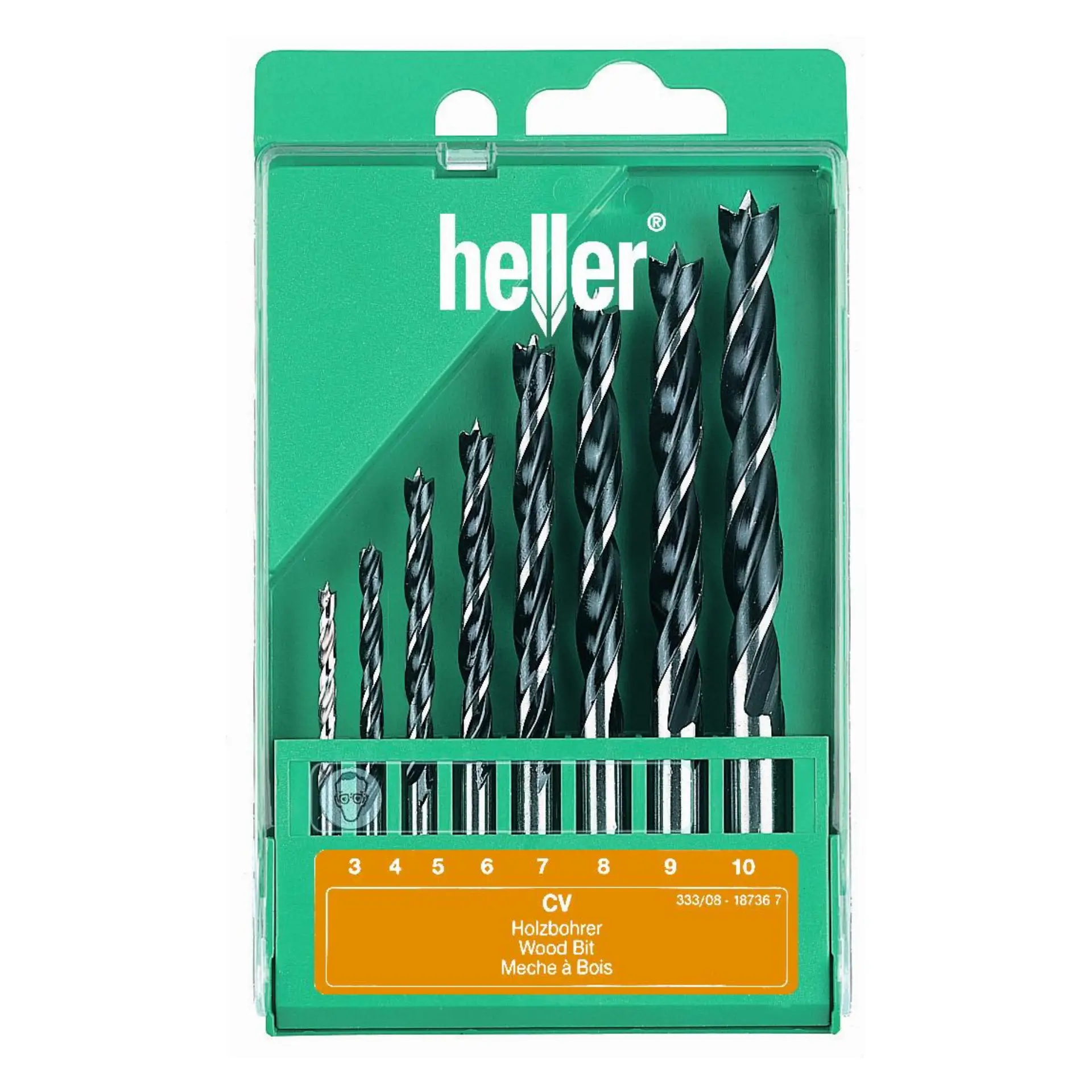 HELLER Holzspiralbohrer CV Satz 8-tlg.