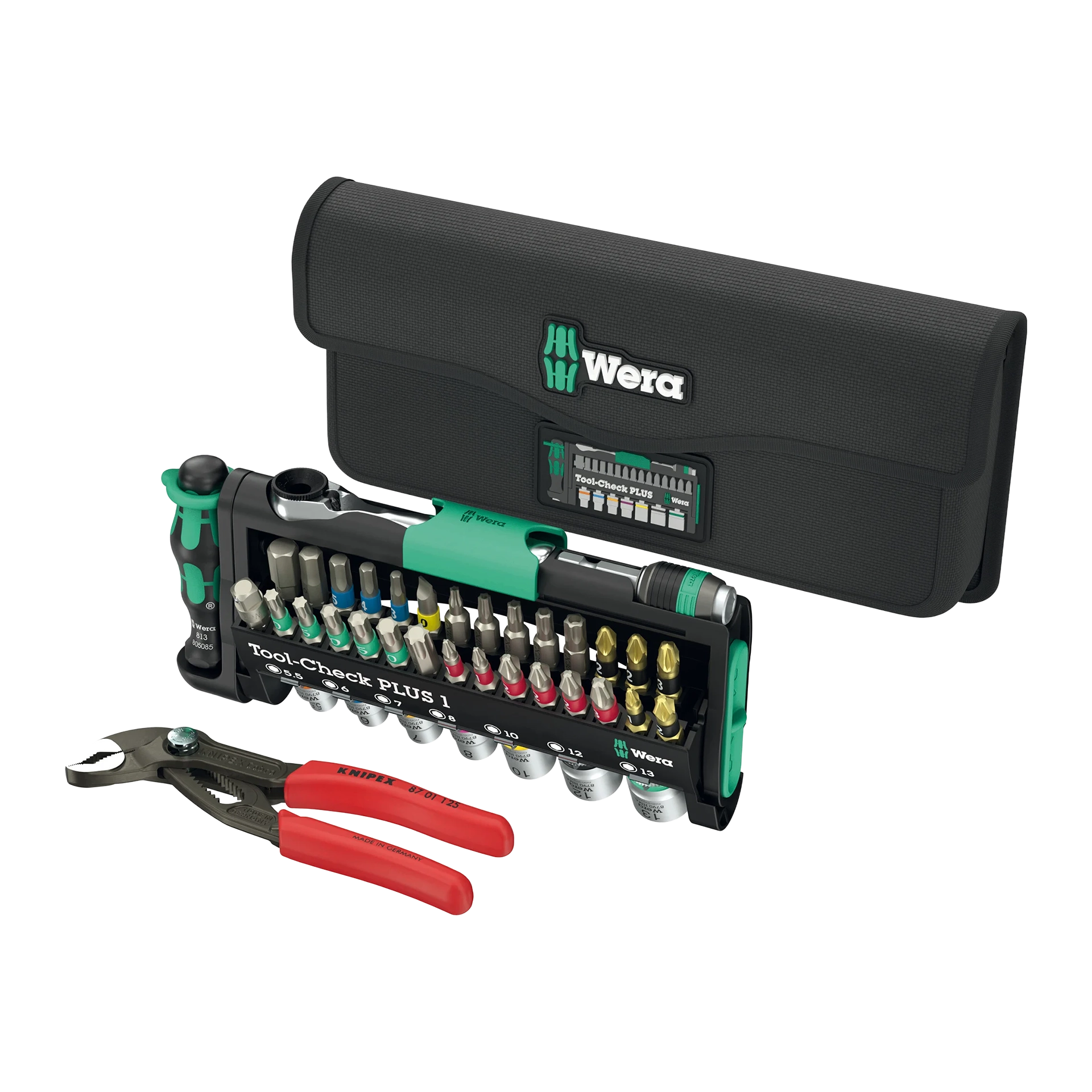 WERA Werkzeug-Satz Tool-Check Combi 1 mit KNIPEX Cobra, Bit-Satz 40-tlg.