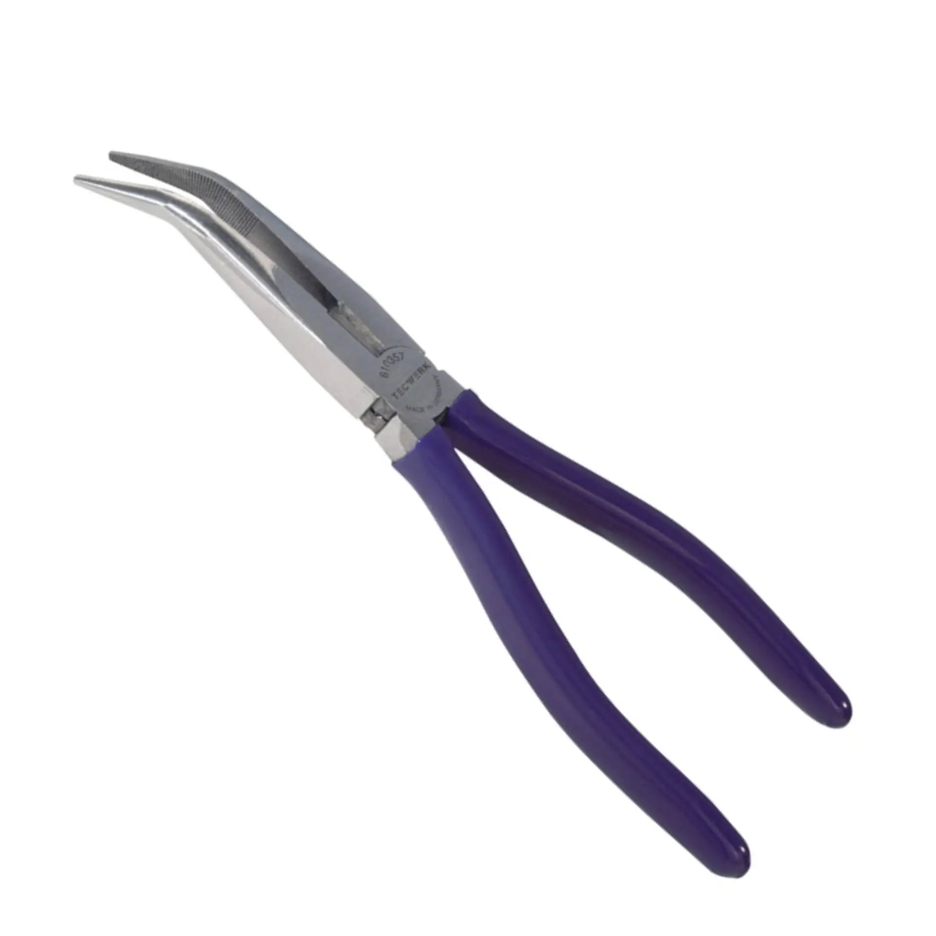 TECWERK Flachrundzange poliert 40° gewinkelt Kunststoffüberzug 200 mm