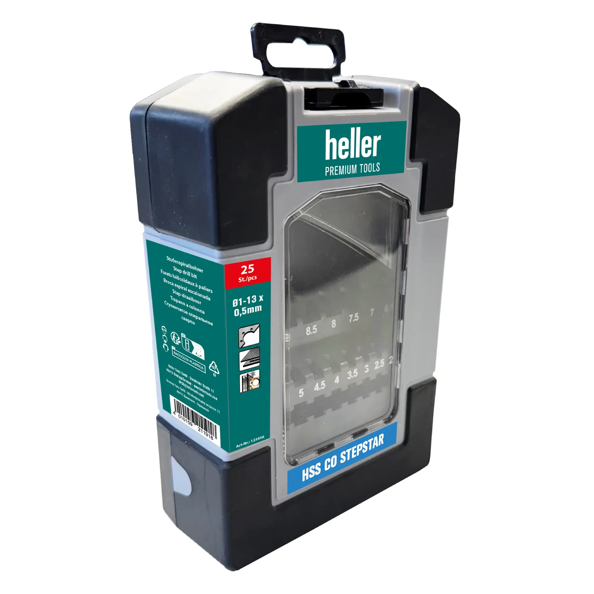 HELLER Metallbohrer HSS-Co Stepstar TRI-Schaft 25-tlg.
